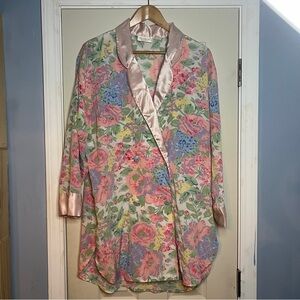 Vtg Victoria's Secret Gold Label Floral Nightgown Pajamas Medium Sleepwear EUC